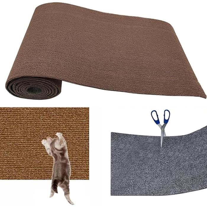 Tapis Griffoir Chat Collant Tapis Griffoir Chat Protection Fauteuil Canapé Trimmable Tapis à Gratter Chat (30 * 100cm Brown)