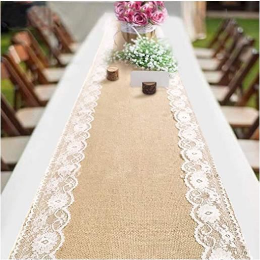 Acheter Chemin De Table Toile De Jute Chemin De Table En Toile De Jute Avec Dentelle Pour Mariage Rustique Festival Fete Decorations 30 275cm Achat Vente Chemin De Table Cdiscount