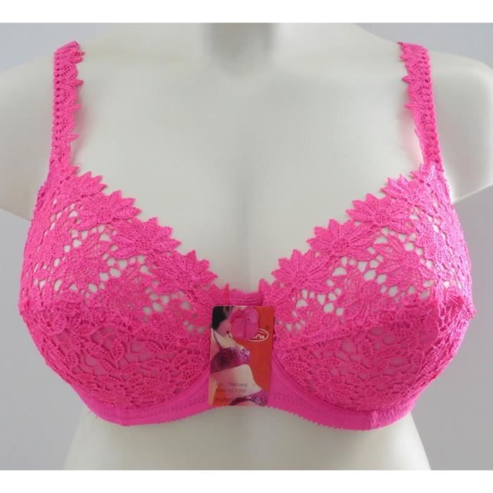 soutien gorge rose dentelle