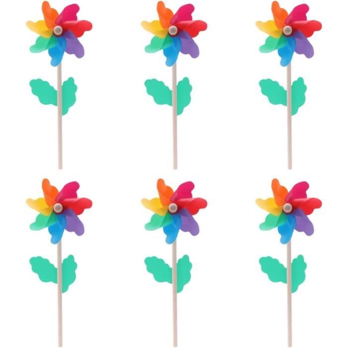 KOMBIUDA Lot De 2 Moulins à Vent Décoratifs Pour Vélo – Couleurs Vives, Plastique Résistant, Cadeau Enfant