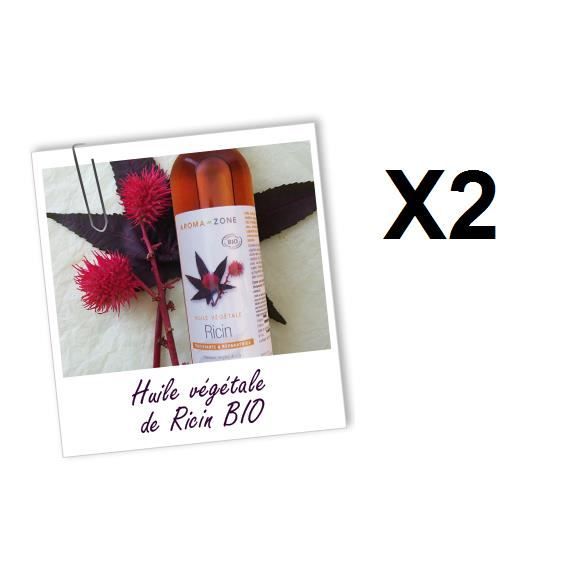 AROMA ZONE Lot de 2 Huile végétale BIO Ricin 100 ml x 2 pour réparer