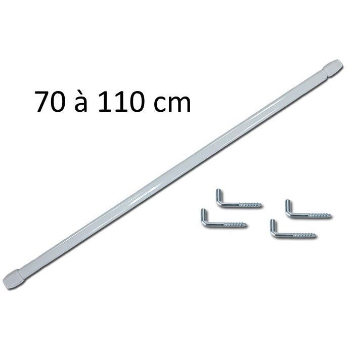 30-40 cm Meilleures Ventes 2 pi/èces Tringles /à Rideaux Extensibles Rondes /Ø 7 mm Blanches