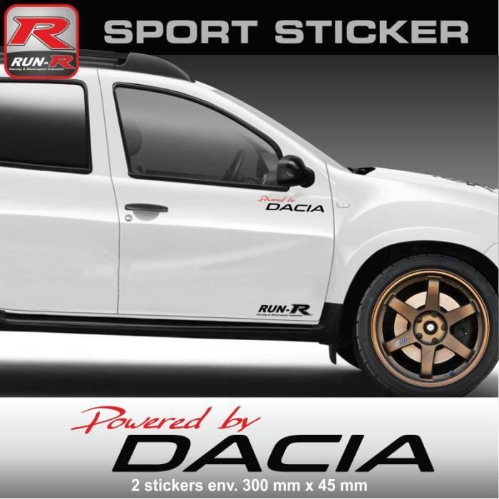 PW16 RN - Sticker Powered by DACIA - ROUGE NOIR - pour Duster