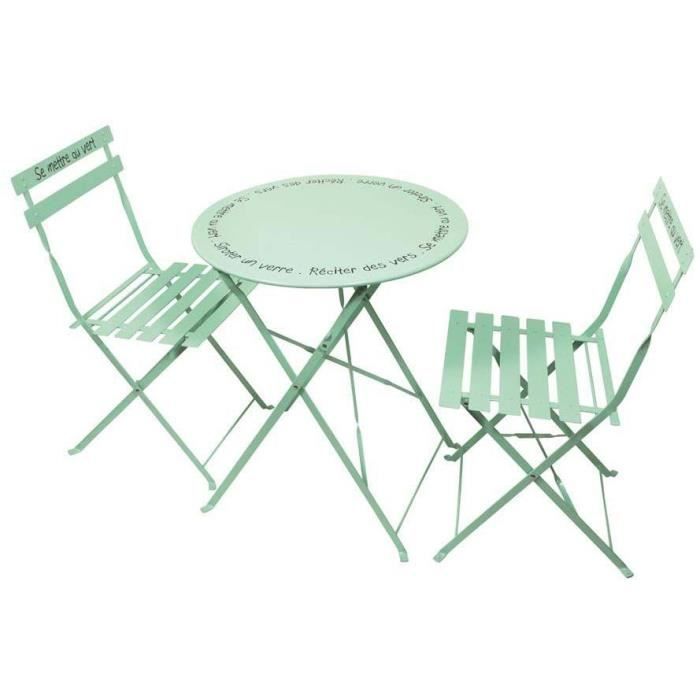 Table et chaises de jardin en métal Illustrations Vert d'eau Vert D'eau