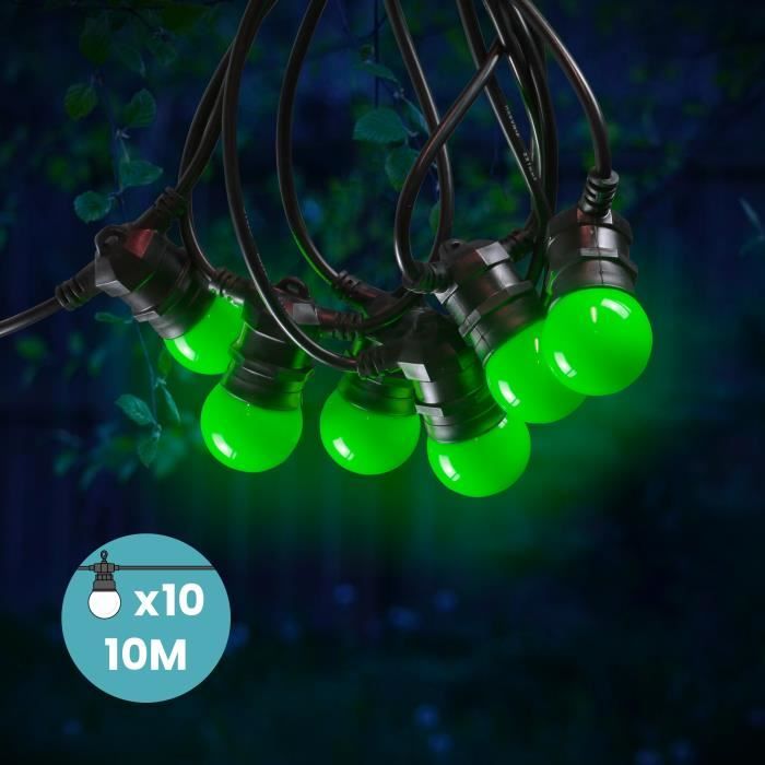 guirlande lumineuse exterieur vert 10 m - skylantern - led - pour jardin et extérieur