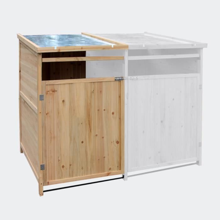 Cache Poubelle Annexe Bois 240l Rangement De Jardin Abri Pour