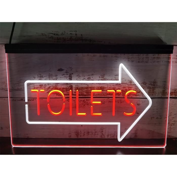 Neon Lights Signs Toilettes Arrow Washroom Led Neon Sign, Plug Powered