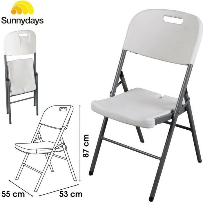 CHAISE PLIANTE PLIABLE RECEPTION REUNION JARDIN EXTERIEURE PLASTIQUE