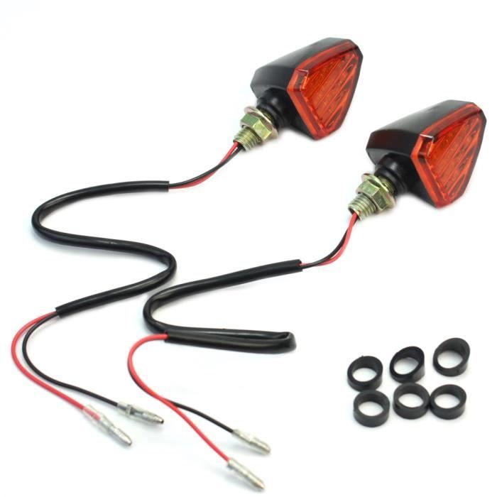 Lot De 4 Clignotants LED Universels Pour Moto – 16 LEDs Rouge, Garantie à Vie