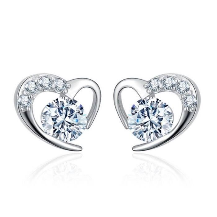 boucles d' oreilles en argent Sterling 925 pour femmes, bijoux, haute qualité, en cristal CZ, accessoires à clous, no*SD7227