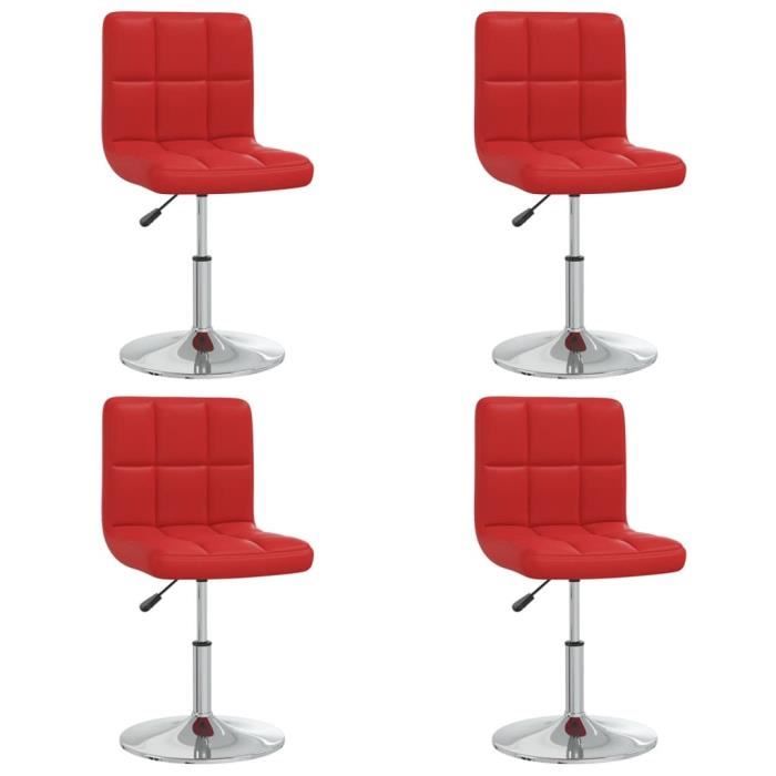 pop - market chaises de salle à manger 4 pcs rouge bordeaux similicuir,haut de gamme ®rpacqg®