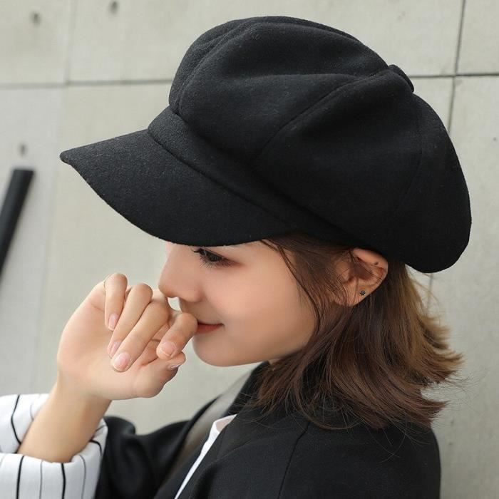 Beret Couleur Unie Vintage Gavroche Chapeau Octogonal Cap Mode Nouveau Simple Adulte Casquette Hommes Chapeaux Béret