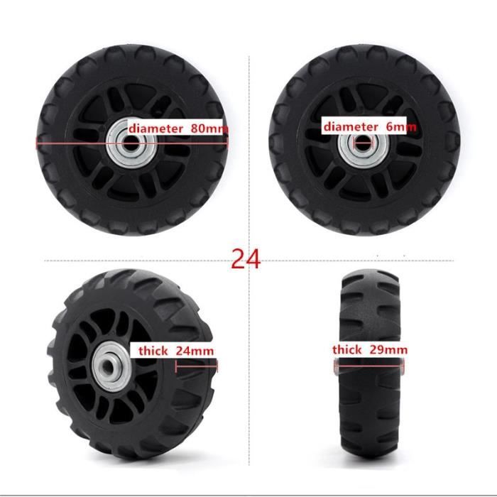 Roue de Valise Universelle 2 Pièces – Roulettes Pivotantes 360° pour Bagages, Remplacement de Roues pour Valises Gauche et Droite