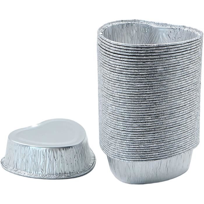 50 Barquettes En Aluminium 20x20x4 Cm (1L) - Pour BBQ, Cuisson, Congélation - Jetables, Pratiques