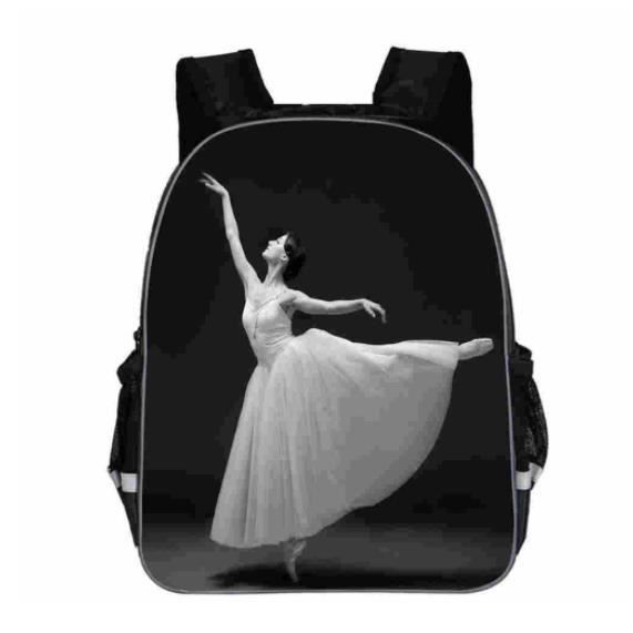 Sac à Dos Satin Paillettes Pour Enfant - Motif Danseuse De Ballet - Dimensions 24 X 34 X 17 Cm - Léger, Grande Capacité - Idéal Pour Cours De Danse, école - 3