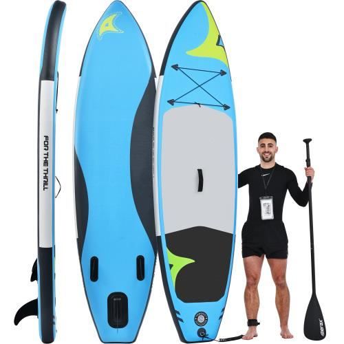 Stand up paddle, set sup Board, 305 x 80 x 15 cm, complet d'accessoires avec Paddle réglable