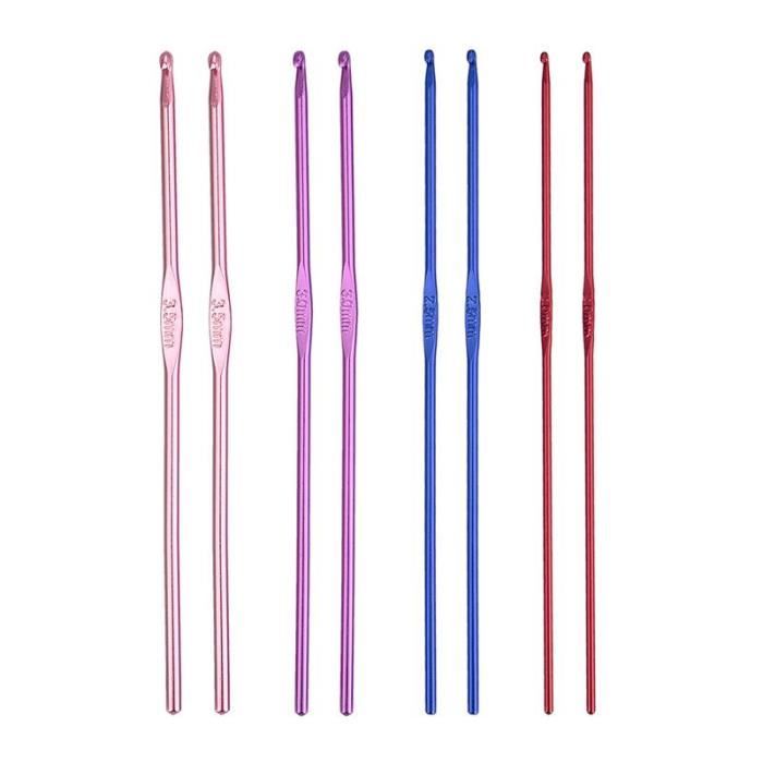 Aluminium Crochet Crochet 3mm Tricot Aiguilles pour Fil Violet 6Pcs 745065755709