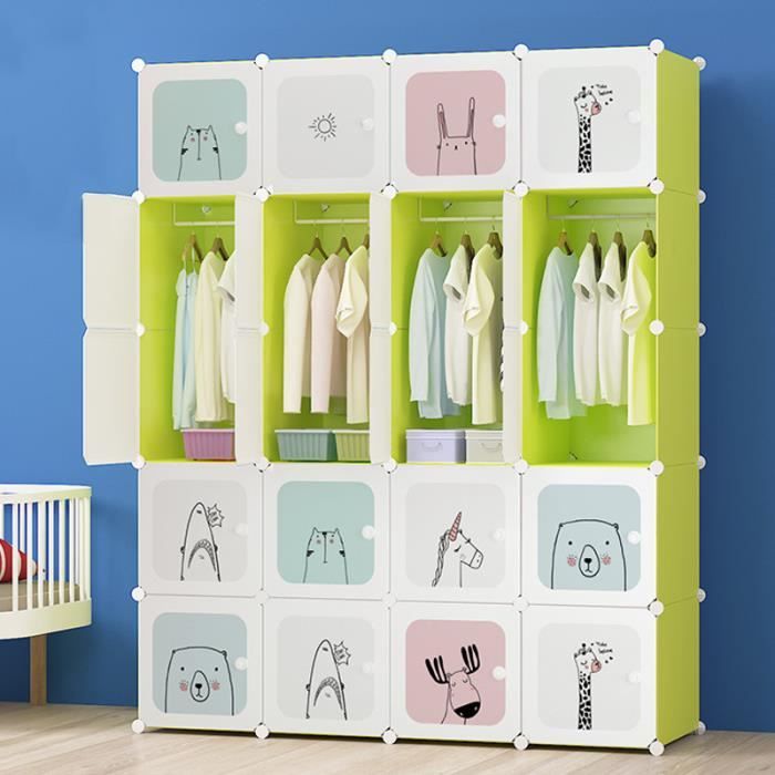 Armoire Pour Enfants Plastique Assembler La Garde Robe Simple De