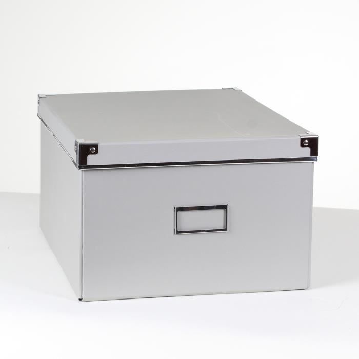 Boite Carton Grise Finition Metal Petit Modele Gris Clair