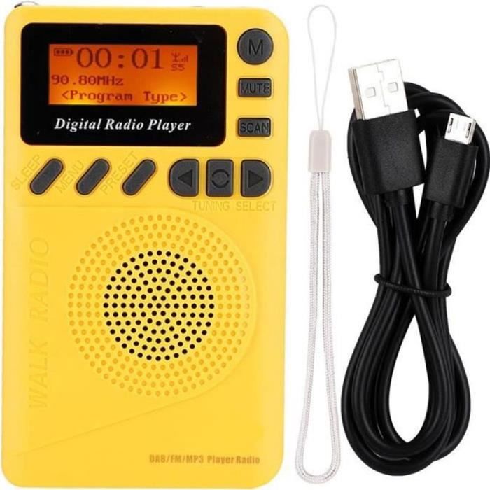 Récepteur stéréo Mini Pocket Digital Radio DAB + FM Radio numérique avec lecteur MP3