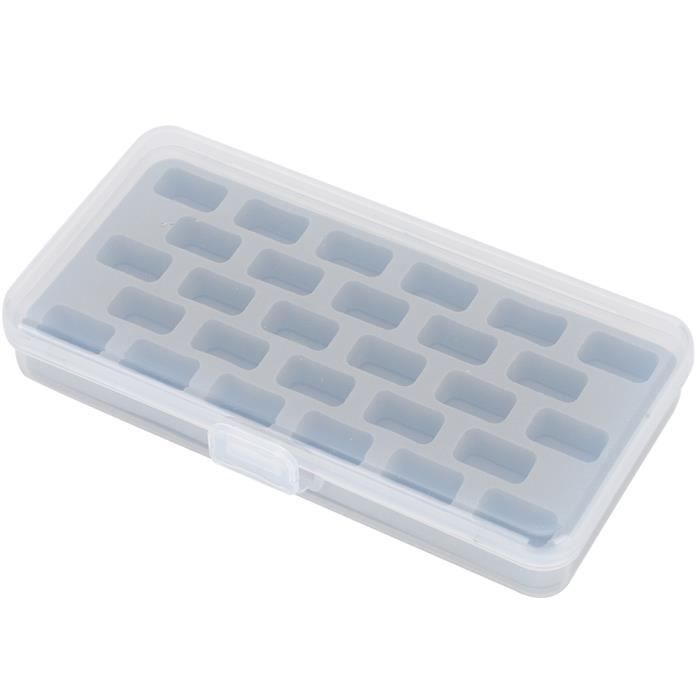 Boîte De Rangement Transparente Pour 25 Bobines De Fil - Organisateur Couture, Plastique, 13x10.5x2.6 Cm
