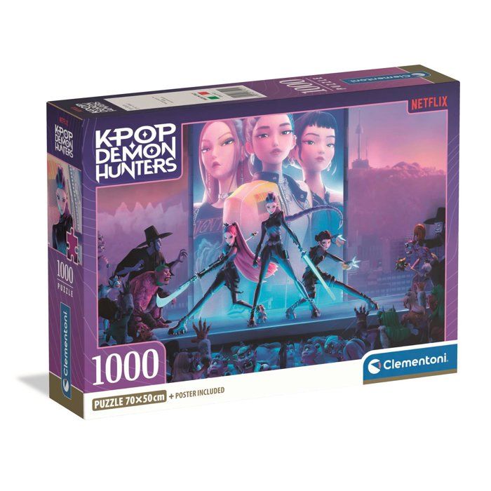 Puzzle Clementoni K Pop Demon Hunters 1000 pièces avec poster 70 x 50 cm Neuf - vue 5