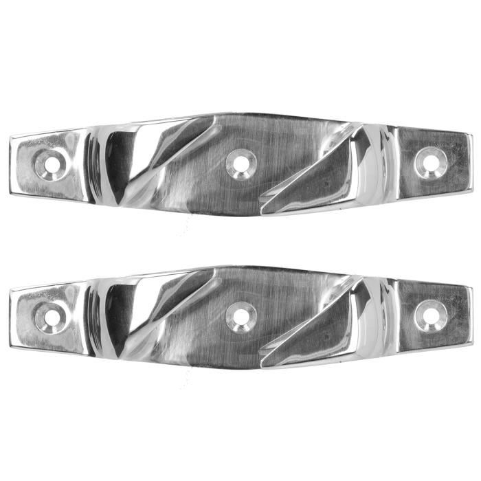 Lot de 2 taquets d'aarrage en acier inoxydable 316 de 15,2 c avec 2 trous, taquet plat bas