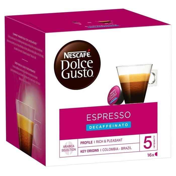 LOT DE 3 - Dolce Gusto - 16 Capsules de café Espresso décaffeinato 100 g
