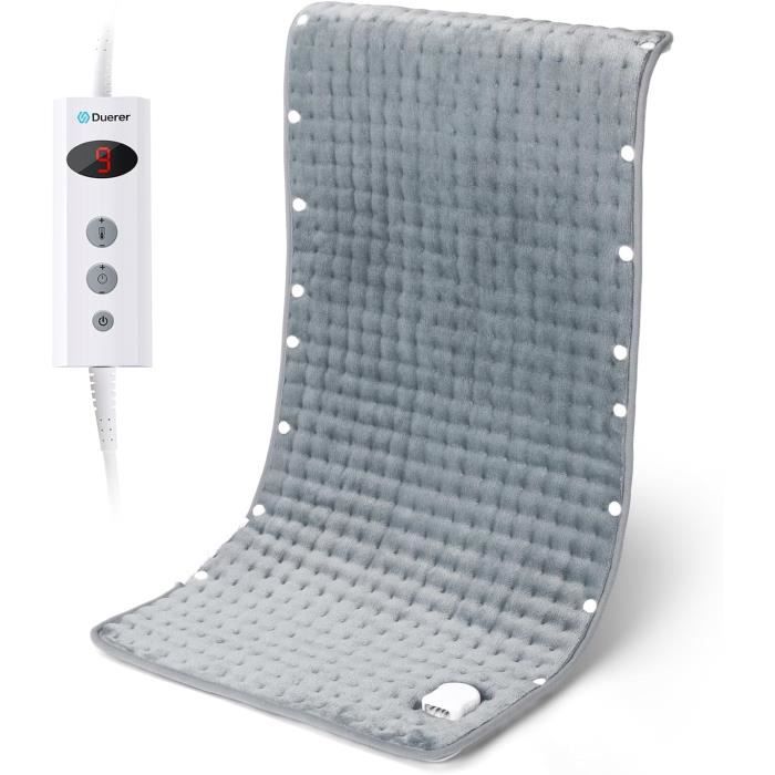 Coussin Chauffant Électrique WarmFlex – 29×69 Cm – 3 Niveaux, Microfibre Douce – Lavable, Arrêt Auto – Douleurs & Confort