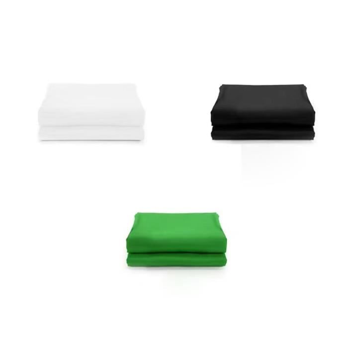 Toile de fond de photographie EJ.LIFE - 2x3m - Vert Noir Blanc - Tissu doux et pliable
