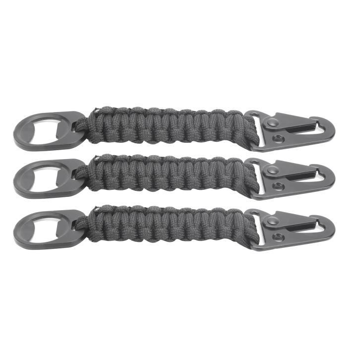 Porte-clés Paracord Avec Cordon Tour De Cou - 55 Cm - Résistance 500 Lbs - Clip Mousqueton Et Anneau - Vert Armée - Pour Clés, Badge, Outdoor