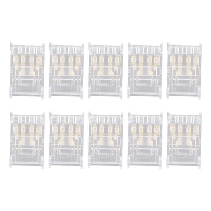 BENLUN 4 Pièces Connecteurs Ruban LED COB 220V Pour Bande LED 10MM X 6MM - Raccordement Facile Et Sûr