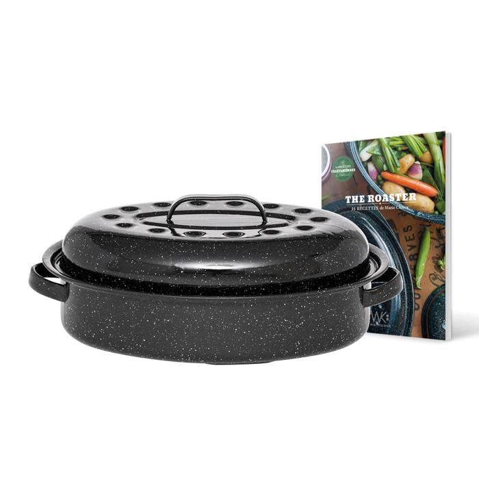 Cocotte Roaster GRANITEWARE - 2.2L - Acier Émaillé - Ovale - Légère Et Facile à Nettoyer