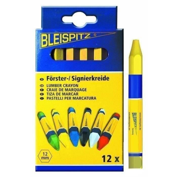 Greenstar Boîte de 12 Craies de marquage forestière Jaune 120 x 12 mm 10169