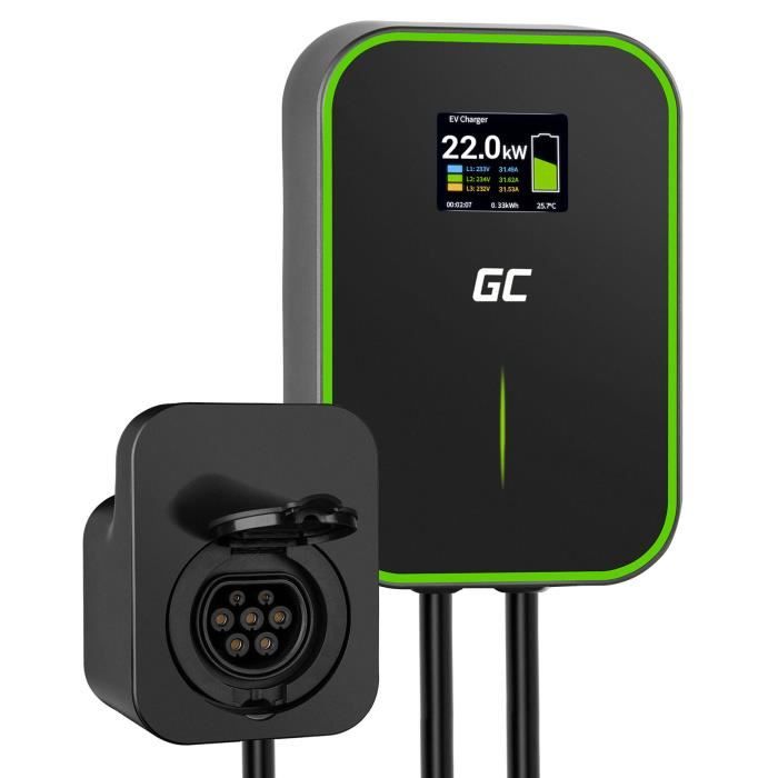 Chargeur Wallbox GC EV PowerBox 22kW avec prise Type 2 pour charger les voitures électriques et les hybrides rechargeables
