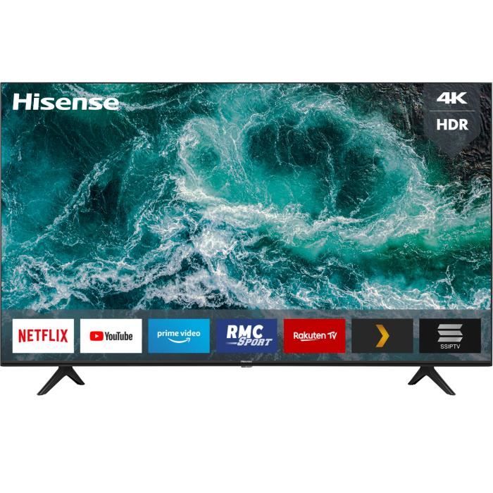 Téléviseur 4K HDR - HISENSE - 65A7100F - 164 cm - Smart TV - Alexa intégrée - Bluetooth - Ecran sans bord - Noir