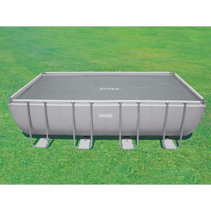 Intex Bâche à Bulles Renforcée Grise Ø 4,50 M - Pour Piscine Ronde Ø 4,57 M, Maintient La Chaleur + Évite L'Évaporation