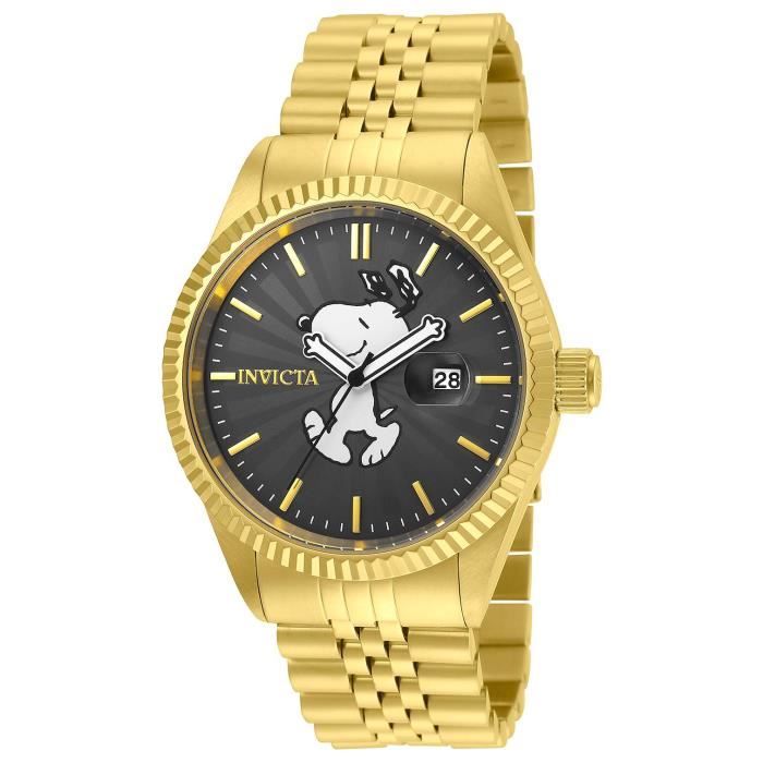 Invicta CHARACTER Homme Bracelet Acier Inoxydable Doré Quartz Montre ...