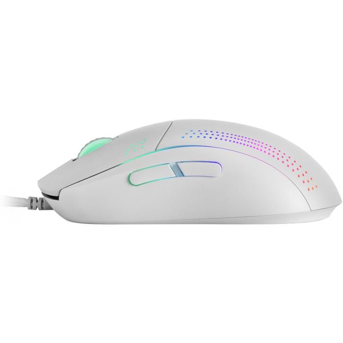 Mars Gaming MMPRO Blanc - Souris Ambidextre Ultra-Légère - RGB Chroma - Optique 32K DPI