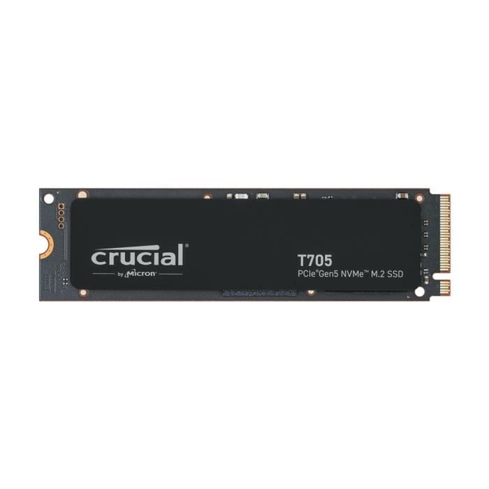 SSD Interne Gaming - CRUCIAL - T705 SSD 2To PCIe Gen5 NVMe M.2 - Rétrocompatibilité PCIe 3.0 et 4.0