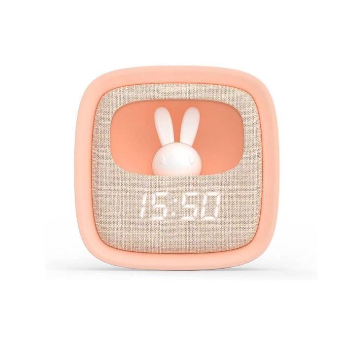 Réveil veilleuse enfant - MOBILITY ON BOARD - Billy Clock - Forme lapin - Rechargeable USB - 3 alarmes
