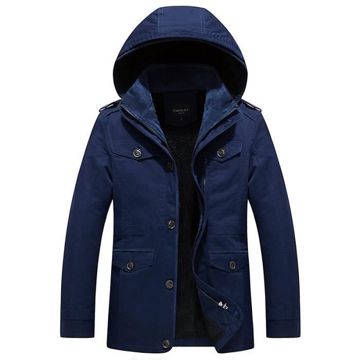 WS668 Homme Hiver Détachable À Capuche Heavy Manteaux Haute Qualite