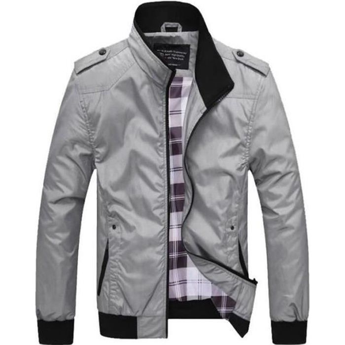 Veste Homme grande taille Veste carreaux Veste col montant Veste