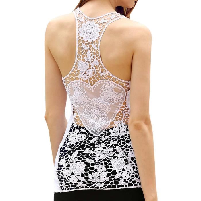 Débardeur dentelle coton