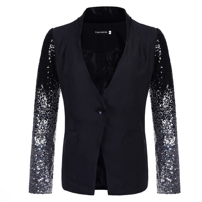 Veste noir paillette femme clearance