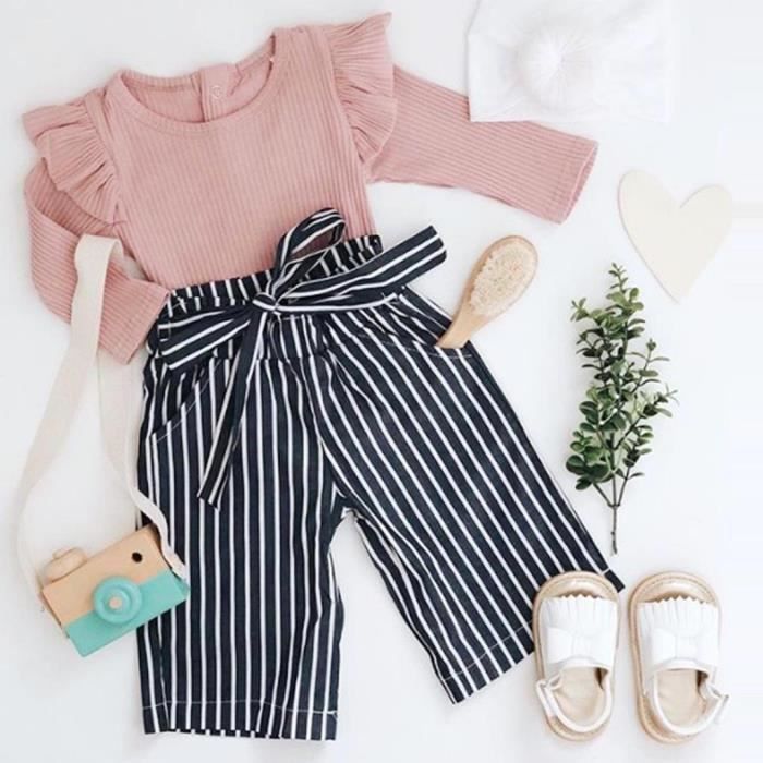 Nouveau Ne Enfants Bebe Filles Tenues Vetements Barboteuse Body Stripe Long Pants Set Cqqpk70 Jtn Cqqpk70 Jtn Rose Cdiscount Pret A Porter