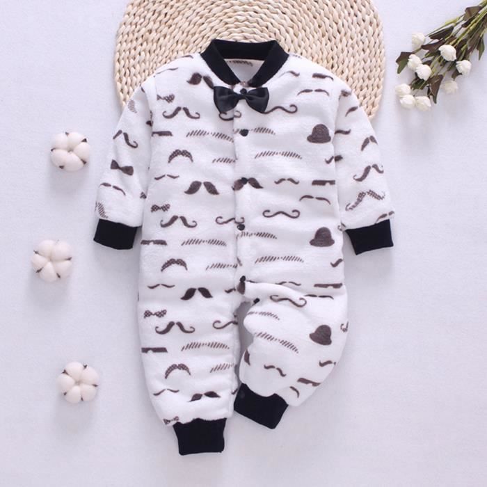 Barboteuse Bébé Avec Chapeau - Combinaison Manches Longues Pour Fille Et Garçon 0-18 Mois, Coton Doux