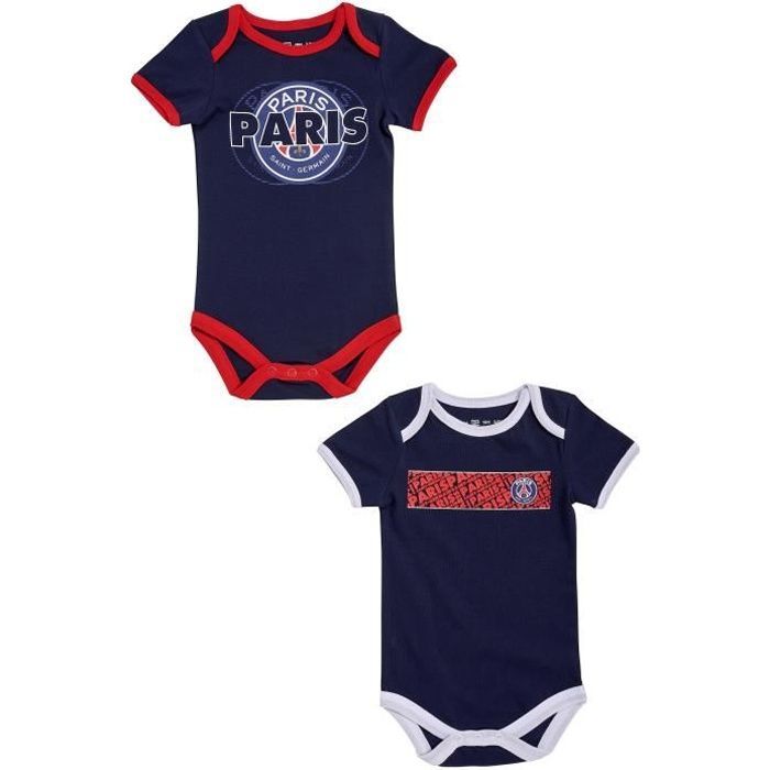 2 x body bebe garcon PSG Collection officielle PARIS SAINT GERMAIN Bleu Cdiscount Pret a Porter