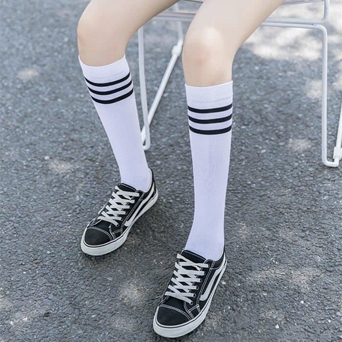 Chaussettes hautes blanches femme deals