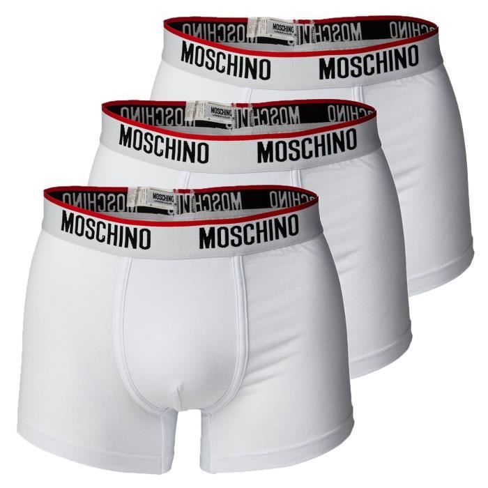 MOSCHINO Calecon Homme uni Paquet de 3 Blanc Cdiscount Pret a Porter